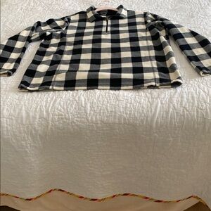 Black and White Checkered Pullover Lands’ End